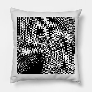 Distorted Black 01 Pillow