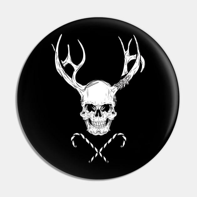 Creepy X-mas skull Pin by zen4