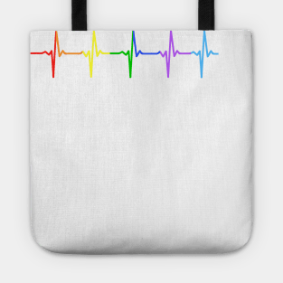 Gay Pride LGBT Heartbeat Pulse Tote