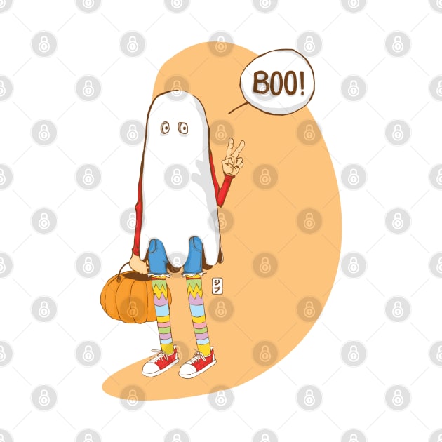 The ghost with cute socks that says "Boo" by geep44