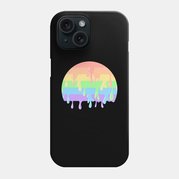 Pastel rainbow drip bubble Phone Case by Pickle-Lily