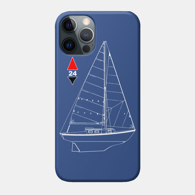 Bristol 24 Sailboat Line Drawing - Sailboat - Phone Case