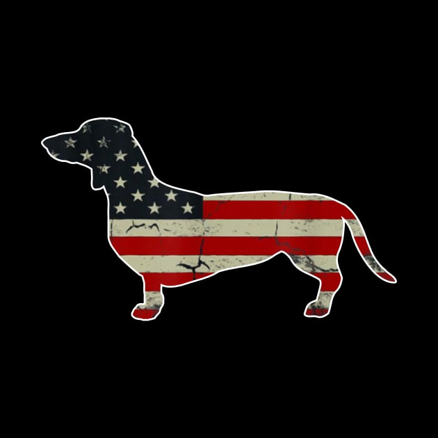 Patriotic Dachshund American Flag 4th Of July Gift by Kaileymahoney