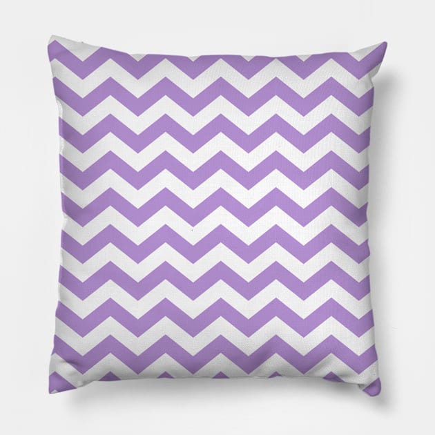 Thick Light Purple and White Chevron Pattern Pillow by squeakyricardo