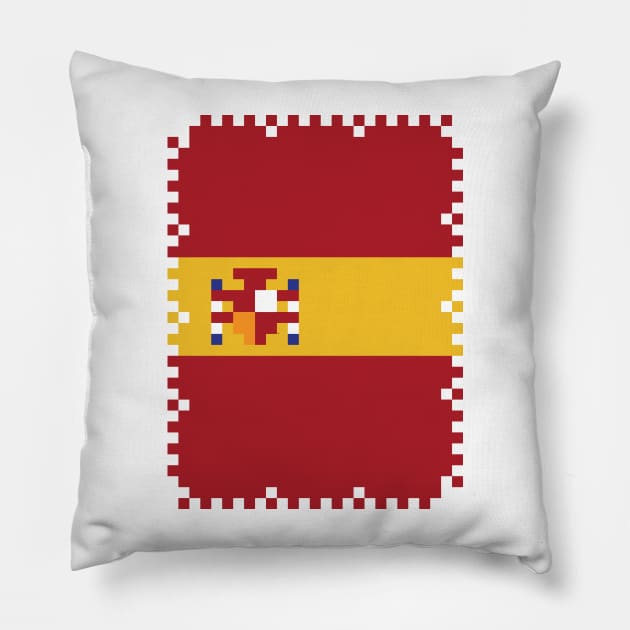 Flag of Spain - Pixel Post Stamp Pillow by outofthepixel