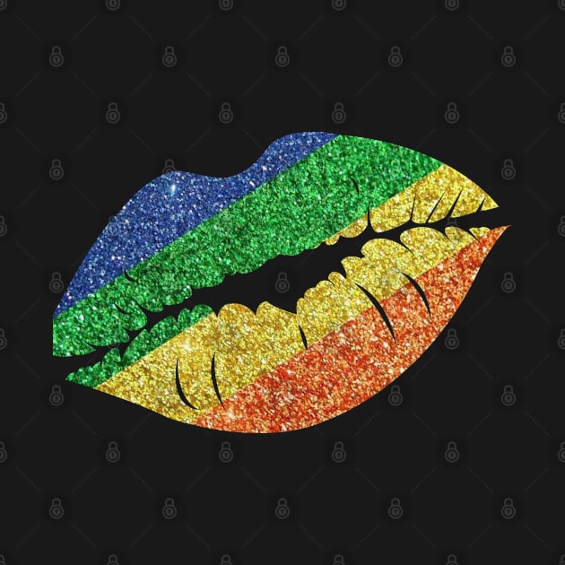 Bright Rainbow Ombre Faux Glitter Lips by Felicity-K