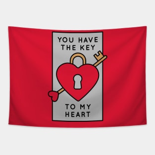 You Have the Key to My Heart | Cute Valentine Badge Tapestry
