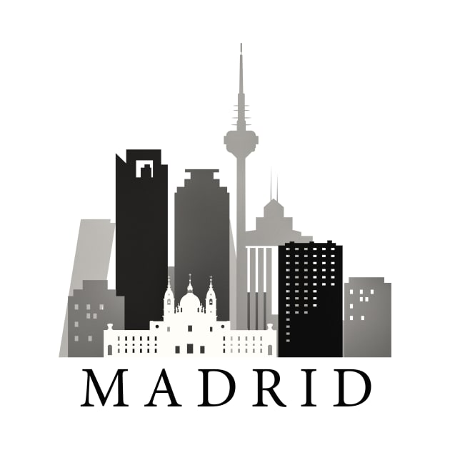 Madrid, Spain Graphic silhouette T-shirt by DimDom