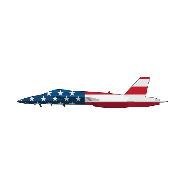 American Flag FA-18 Super Hornet Military Jet by hobrath