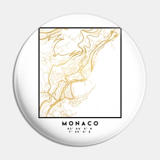 MONACO CITY STREET MAP ART Pin