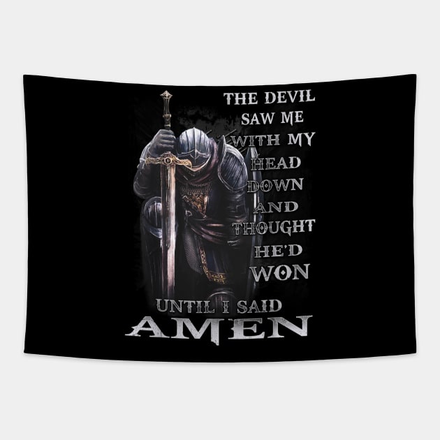 The Devil Saw Me With My Head Down Tapestry by TrikoGifts