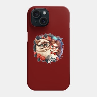 Cat Couple Valentine's Day Funny Matching Couple Phone Case