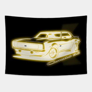 Chevrolet Camaro SS Classic - Glowing silhouette Tapestry