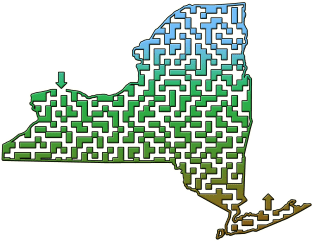 New York State Outline Maze & Labyrinth Magnet