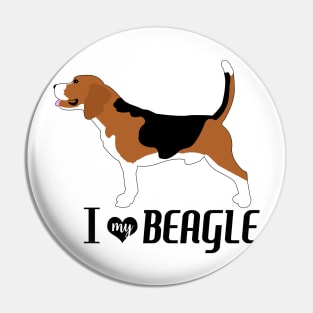 Beagle Dog Pattern in Blue Fun Beagles Paw Prints and Bone Print Pin