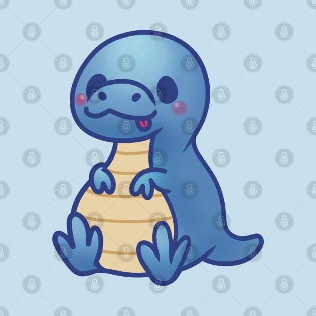 Cute Blue T-Rex Dinosaur by mil.creates