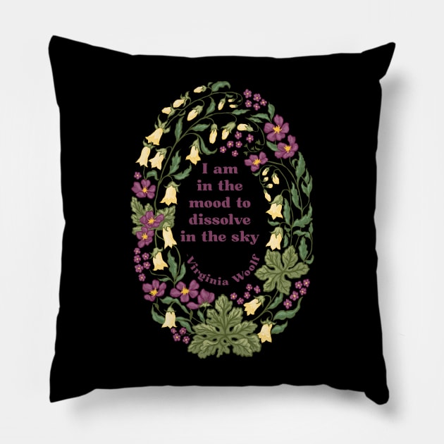Virginia Woolf: I am in the mood to dissolve in the sky Pillow by FabulouslyFeminist