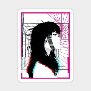 Vaporwave Japanese Cyberpunk Magnet