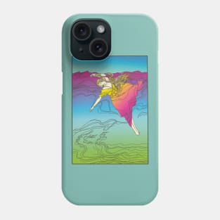 Drowning girl (pink on aqua) Phone Case