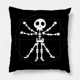 vitruvian skeleton Pillow