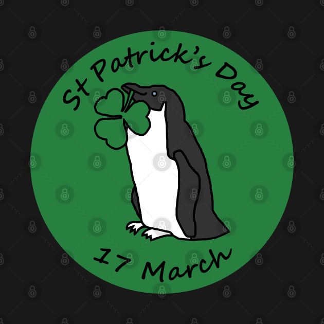 Penguin and Shamrock St Patricks Day by ellenhenryart