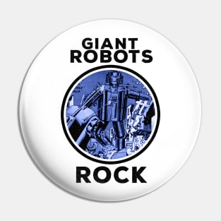 Giant Robots Rock Retro Vintage Comic Book Style Pin