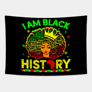 I Am The Strong African Queen Girls Black History Month Gift Tapestry