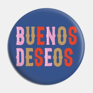 Buenos Deseos Christmas Saying Typography Illustration Pin