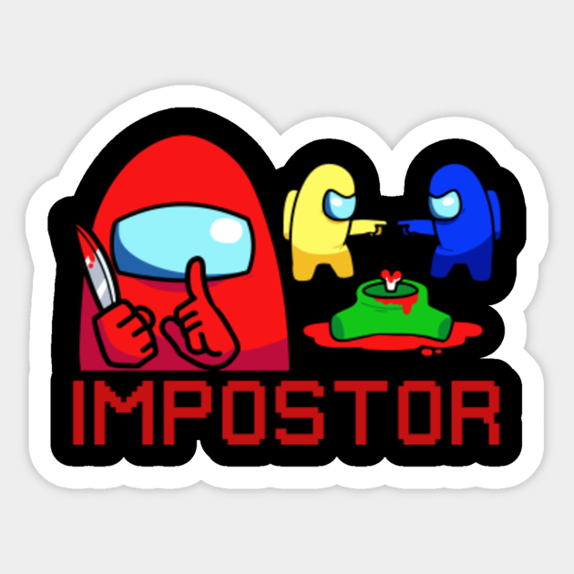impostor among us pegatina teepublic mx