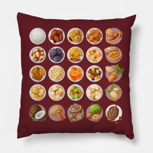 collection dried food nuts Pillow