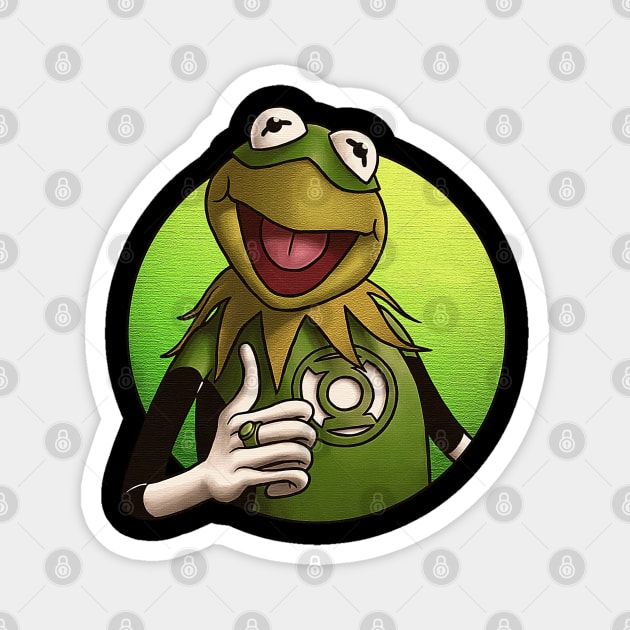 Green Frog Heroo Magnet by jandamuda99
