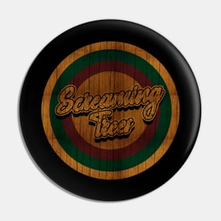 Circle Retro Screaming Trees Pin