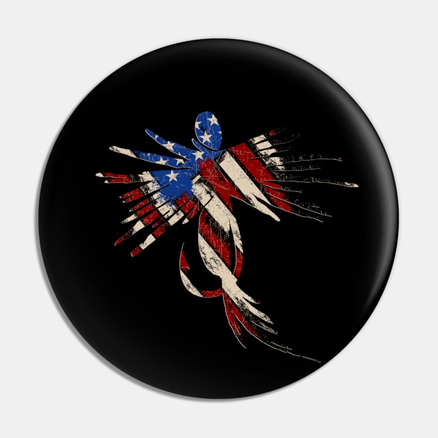 Fly Fishing Red White and Blue American Flag Patriotic Fly Fish Pin