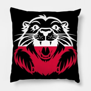 Bober | Bóbr | Polish Flag Beaver | Meme from Poland | Slav | Slavic Pillow