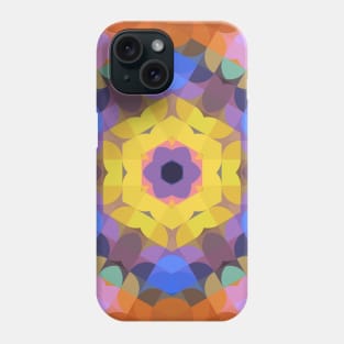 Retro Mandala Flower Yellow Blue and Orange Phone Case