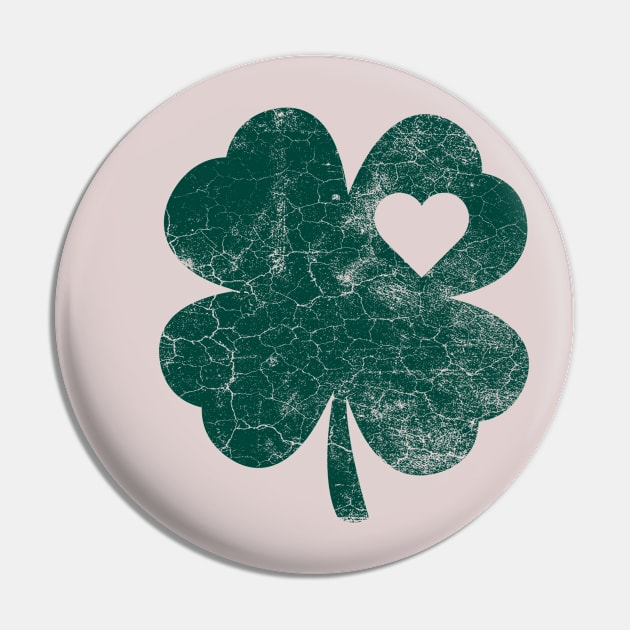 St Patricks Shamrock Heart Pin by OldTony
