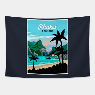 Phuket Thailand Vintage Travel Advertising Print Tapestry