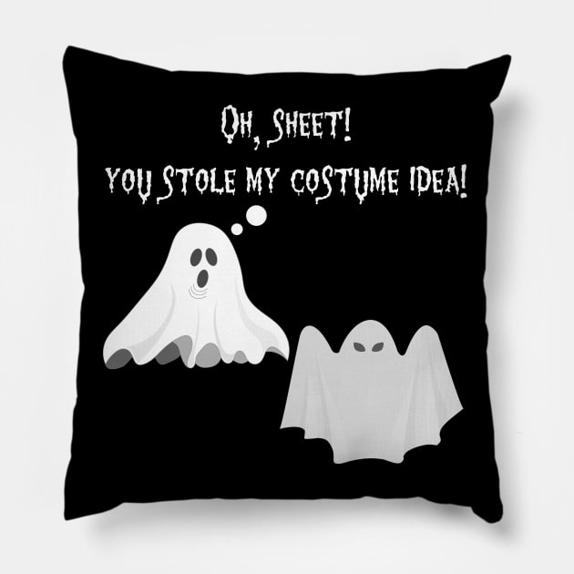 Funny Ghost Sheet Pun T-Shirt Punny Halloween Gift Pillow by AmbersDesignsCo