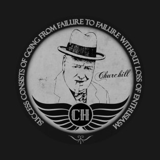 Churchill Circle Pin BW T-Shirt