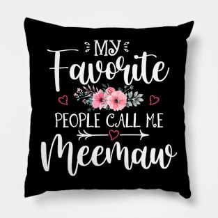 My Favorite People Call Me Meemaw Floral Mother's Day Pillow