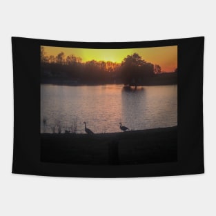 Geese at Sunset Tapestry