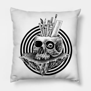 skull drawing tools Pillow