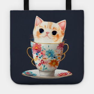 Cat in cup - Cute cat Tote