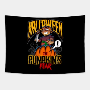 Halloween Biggest Pumpkin's Fear Evil Kid Tapestry