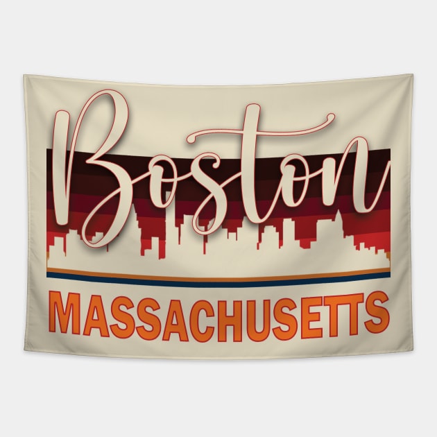 Boston Massachusetts Tapestry by TeeText