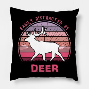 Easily Distracted By Deer Pillow