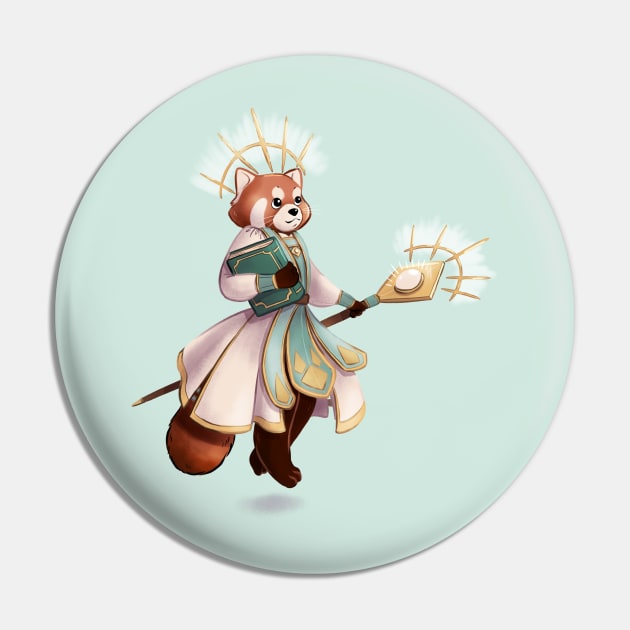 Red Panda Cleric Pin by Melissa Jan