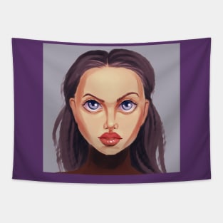 Big eyes girl portrait print Tapestry