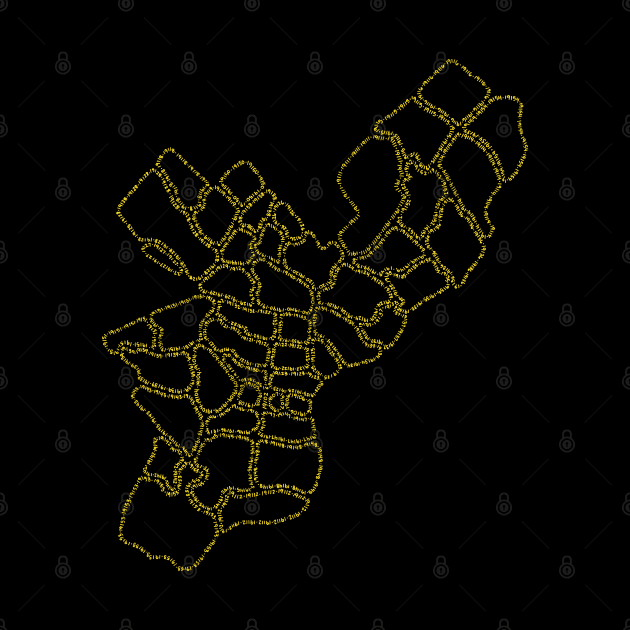 Philadelphia Zipcode Map (yellow) by calenbundalas