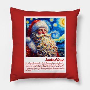 Santa in starry night Pillow